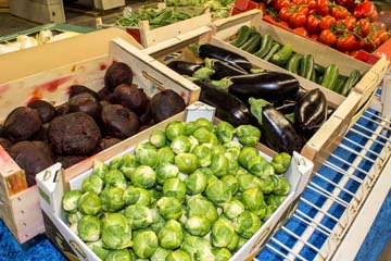 les betteraves, les aubergines et les choux-de-bruxelles